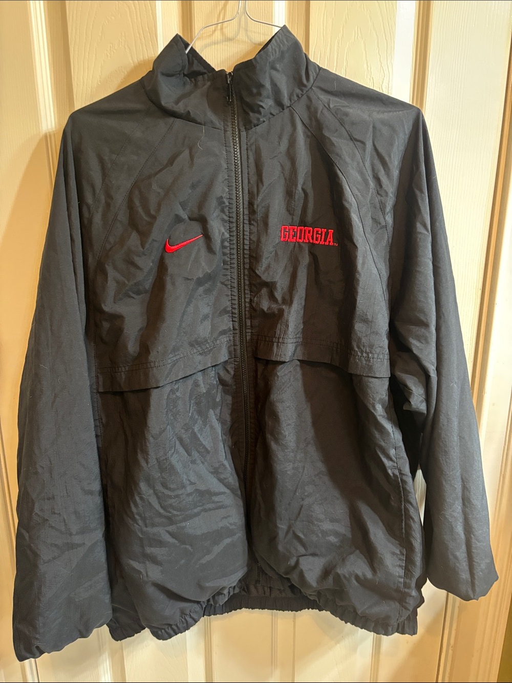 Nike Black Windbreaker Jacket with Red Georgia Embroidery